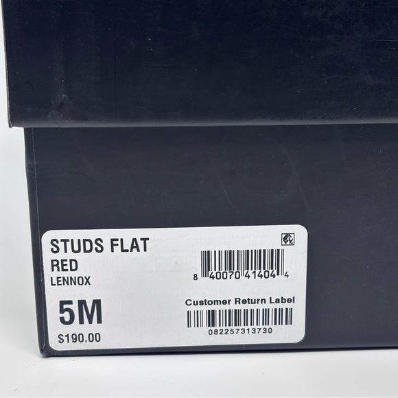 AAJ Lenox Red Flats with Gold Studs 5 - Picture 7 of 7